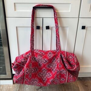 Vera Bradley Red Bandana Quilted Duffle Bag
